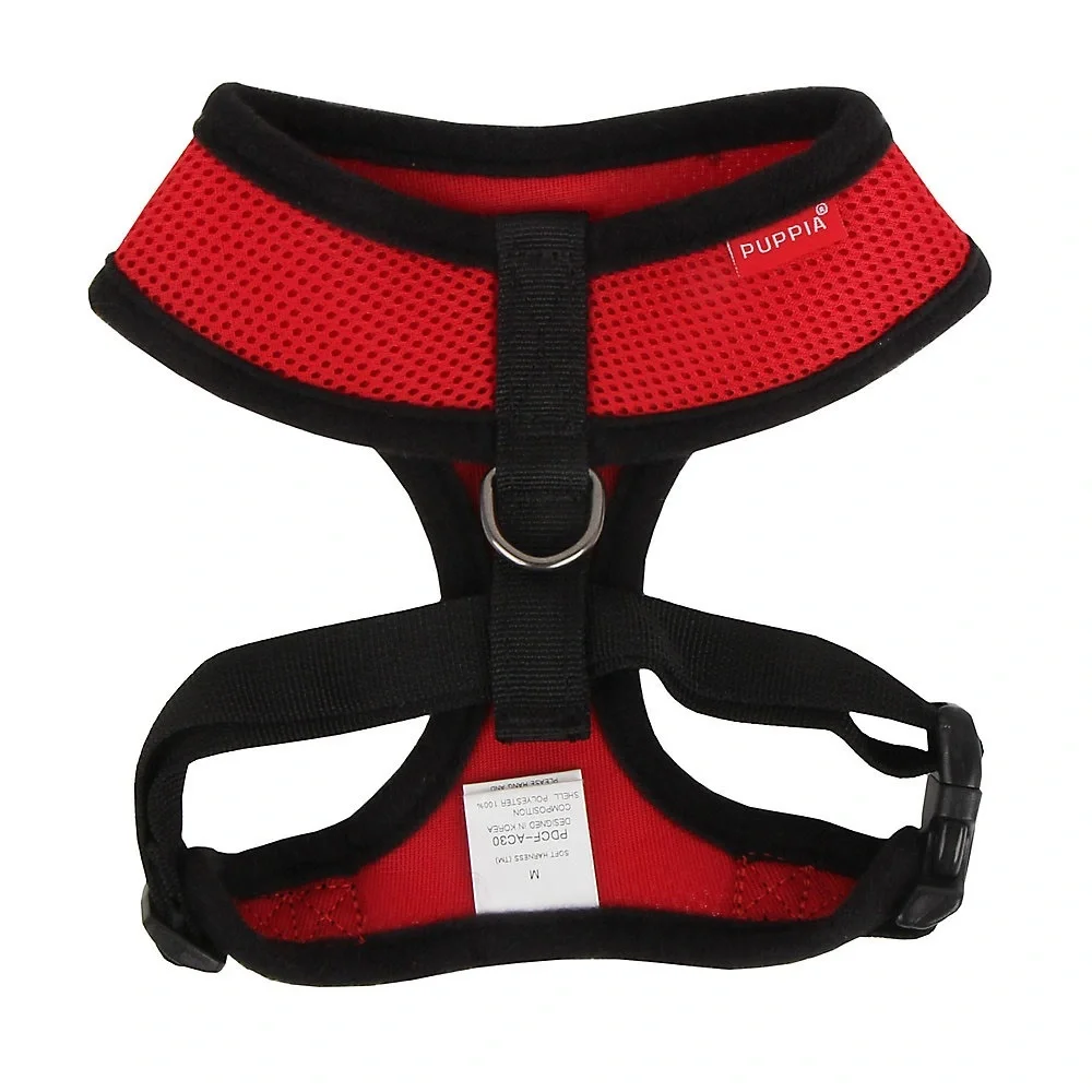 🆕Puppia Soft Adjustable Over-the-Head Red Mesh Dog Harness | Size XS